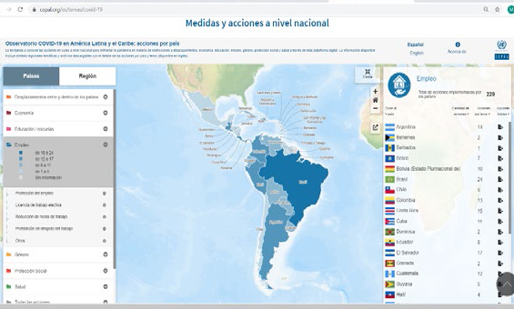 Es una imagen fija del América Latina y el Caribe. Se accede al mapa interactivo desde el enlace.
